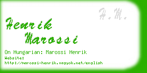 henrik marossi business card